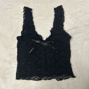 black lace top with bow!
